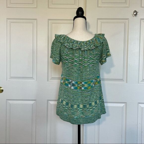 Banana Republic Ruffle Neck Short Sleeve Top, S - Picture 4 of 12